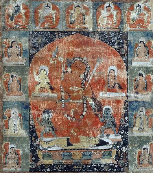 Tibetan culture : Samvara Mandala (Detail). Thangka, 13th- first third of 14th cen
