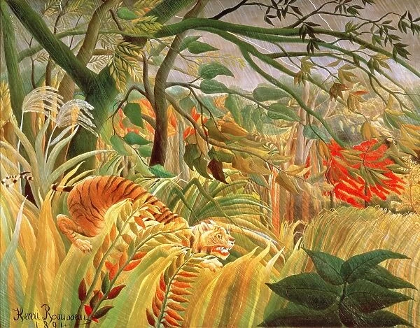 Tiger in a Tropical Storm (Surprised!) 1891 (oil on canvas)