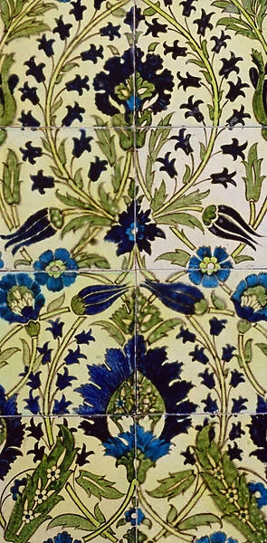 Tile panel with Persian flower pattern (ceramic)