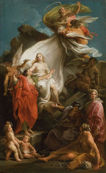Time Unveiling Truth, 1740-45 (oil on canvas)