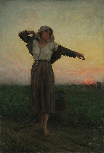 The Tired Gleaner, 1880 (oil on fabric)
