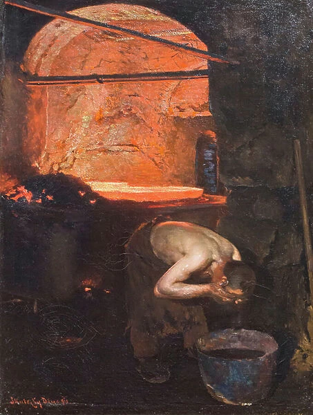 After a tiring job, 1910 (oil on canvas)