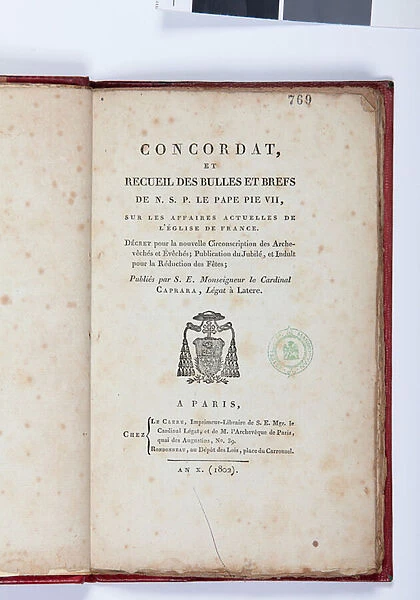 Title page of the Concordat et Recueil des bulles et brefs de N. S. P