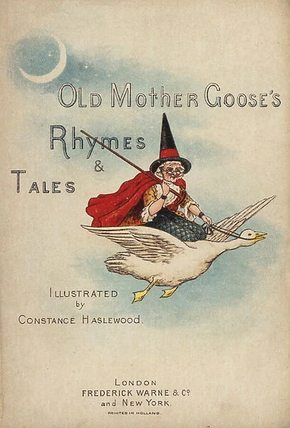 Title-page illustration for Old Mother Gooses Rhymes and Tales (chromolitho)
