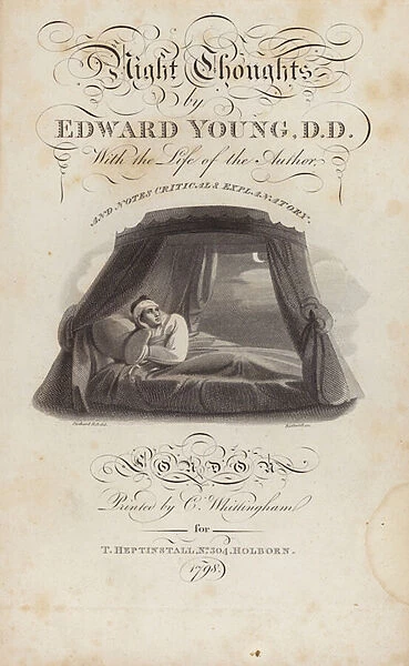 Title page of Night Thoughts, by English poet Edward Young (engraving)
