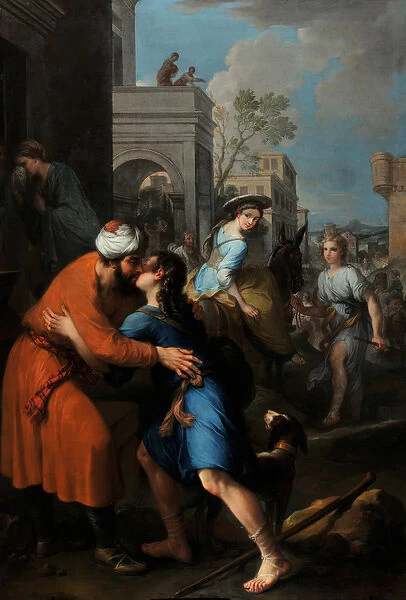 Tobies farewell to his father-in-order Raguel (oil on canvas)