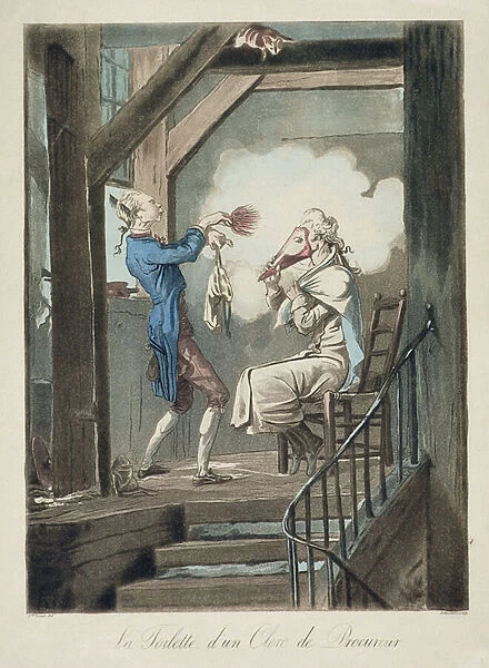 The Toilet of an Attorneys Clerk, engraved by Philibert Louis Debucourt (1755-1832