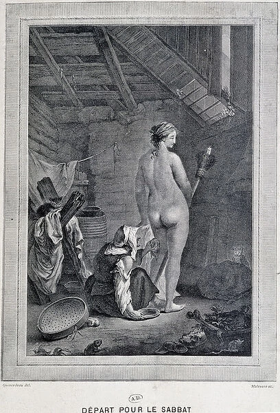 Toilet of the witch before the Sabbath - France, 19th century