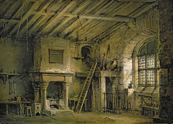 The Tolbooth, stage design for The Heart of Midlothian, c. 1819 (oil on canvas)
