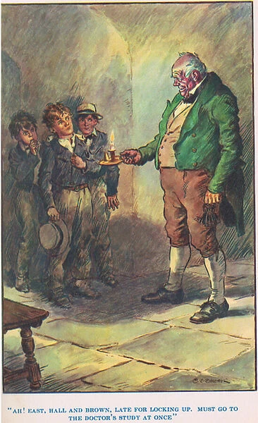 Tom Browns Schooldays, illustration from Modern Stories (colour litho)