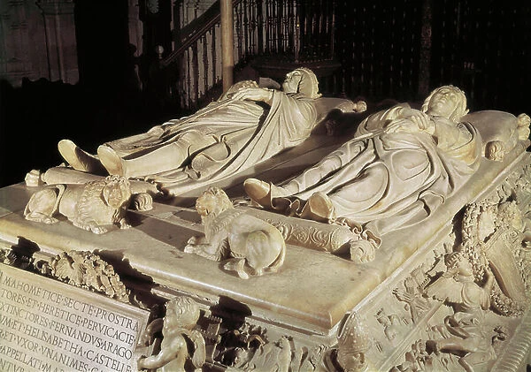 Tomb of the Catholic kings Ferdinand II of Aragon (1479-1516) and Isabella Iere the Catholic or Castile (1451-1504) (marble)