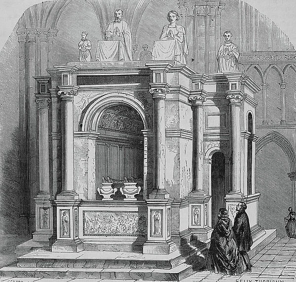 Tomb of Francois I to saint denis (engraving)