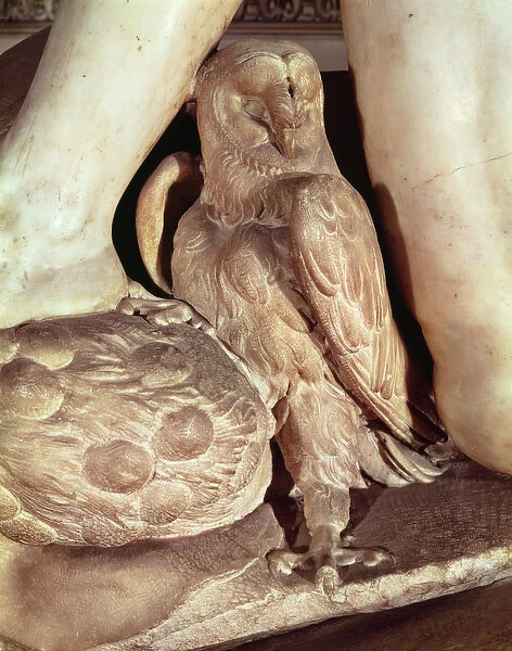 The Tomb of Giuliano de Medici (1478-1516) detail of the owl under the leg of Night
