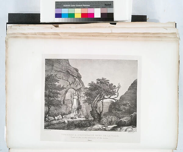 Tomb located near the northern edge of the town, Petra, 1830 (litho)