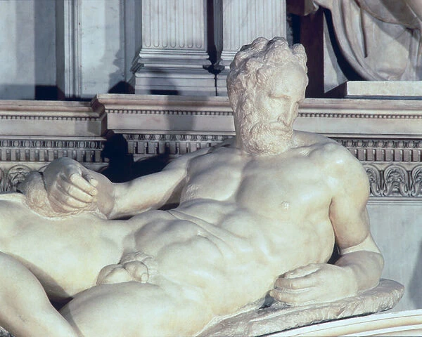 Tomb of Lorenzo de Medici, detail of Dusk (marble)