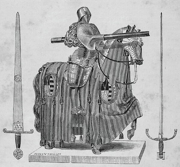 Tournament Armor in the 15th century (engraving)