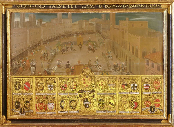 Tournament in the Piazza del Campo, Siena, 1607-10 (oil on panel)