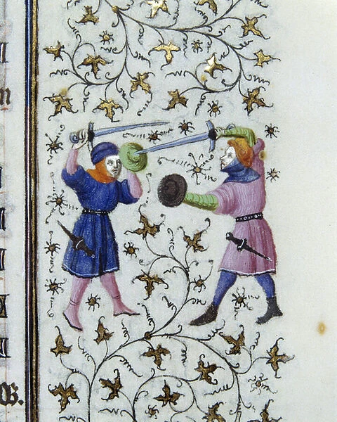 Tournament with the sword Detail of a page of the manuscript '