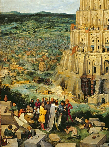 Tower of Babel, 1563 (oil on panel) (detail of 345)