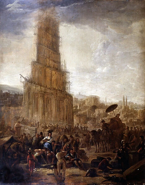 Tower of Babel - The Tower of Babel - anonymous painting, 19th century