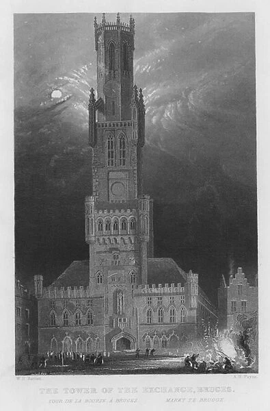 The Tower of the Exchange, Bruges (engraving)
