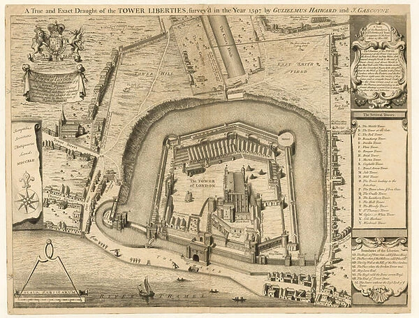 The Tower of London surveyed in the 1597 (engraving)