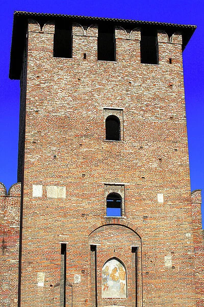 Tower of the main entrance of Castelvecchio in Verona