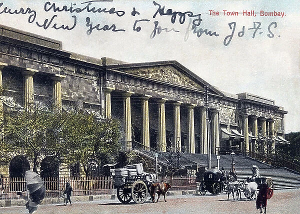 Town hall , Old Bombay Mumbai (postcard)