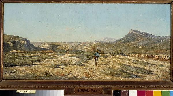 The town of Plan d Orgon in the Bouches du Rhone, 1865 (oil on canvas)