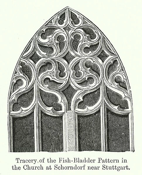 Tracery of the Fish-Bladder Pattern in the Church at Schorndorf near Stuttgart (engraving)
