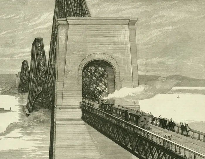 Framed Print : Train on Forth Bridge over the Firth of Forth