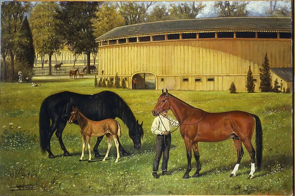 The Training Track on the Fairgrounds, 1887 (oil on canvas)