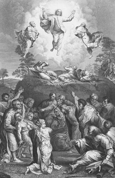 The Transfiguration, St Mark, Chapter 9, Verses 2-11 (engraving)