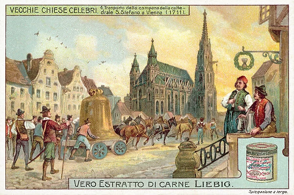 Transporting the bell of St Stephens Cathedral, Vienna, 1711 (chromolitho)