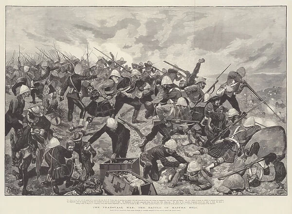 The Transvaal War, the Battle of Majuba Hill (engraving)