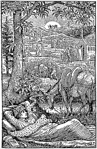 Travels with a donkey in the Cevennes (Travels with a donkey in the Cevennes) by Robert Louis Stevenson. of the evening, L'criveain dreves, during a night stop, near his danesse Modestine