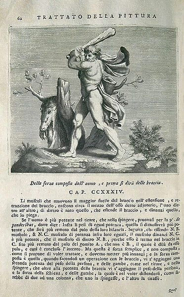 Treatise: study about the strength and body movement, 1733 (engraving)