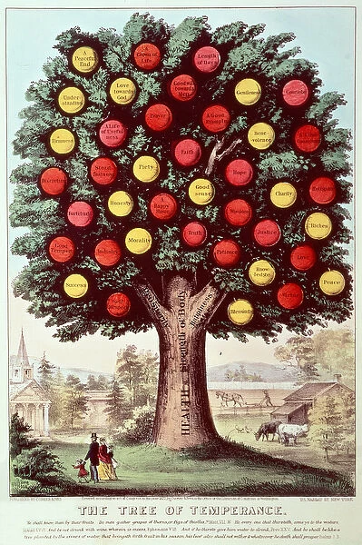 The Tree of Temperance, 1872 (colour litho)