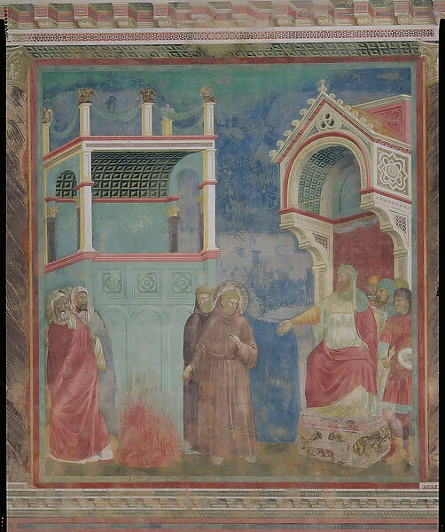The Trial by Fire, St. Francis offers to walk through fire, to convert the Sultan of Egypt in 1219
