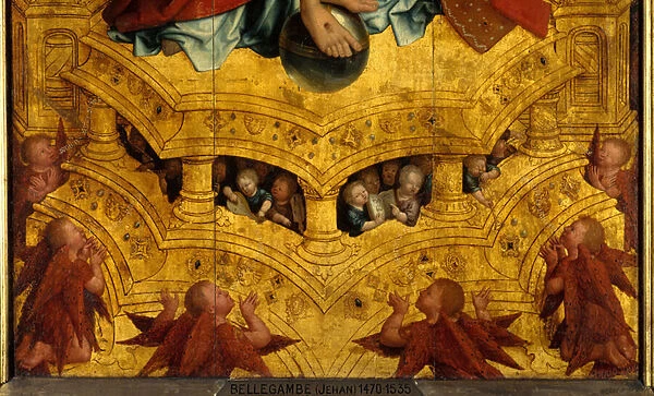 The Trinity, detail. Angels. Central part of the Anchin polyptych