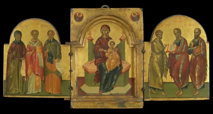 Framed Print : Triptych (egg tempera on panel) Framed Print : Triptych (egg tempera on panel)