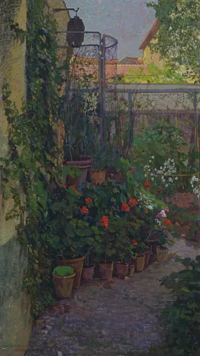 Framed Print : The triptych or garden in bloom (side panel) 1907