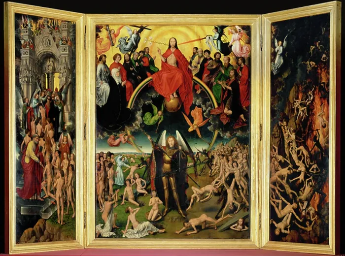 Framed Print : Triptych with the Last Judgement. Center panel (triptych on panel) Framed Print : Triptych with the Last Judgement. Center panel (triptych on panel)