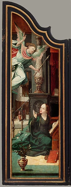 Triptych. Maarten de Vos. 16th century. Oil on wood. Altarpiece opened left wing