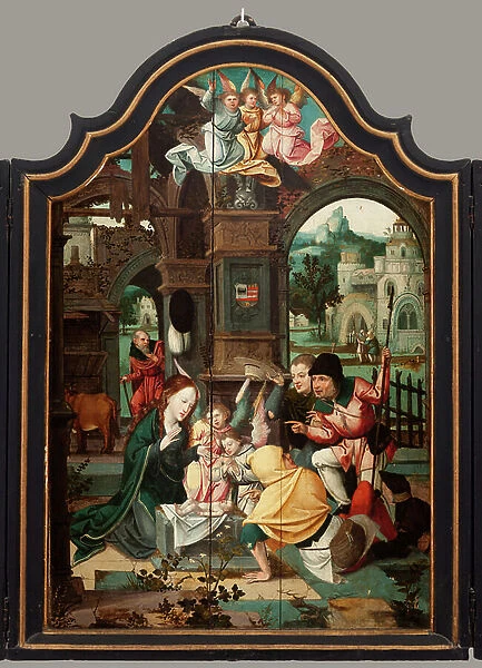 Triptych. Maarten de Vos. 16th century. Oil on wood. Altarpiece opened central panel