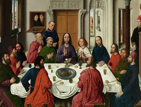 Detail of the Triptych of the Last Supper, from the Altarpiece of the Holy Sacrament, c. 1464-68 (oil on panel)