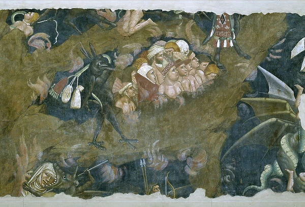 The Triumph of Death, detail of the damned in the pit of hell, 1348 (fresco)