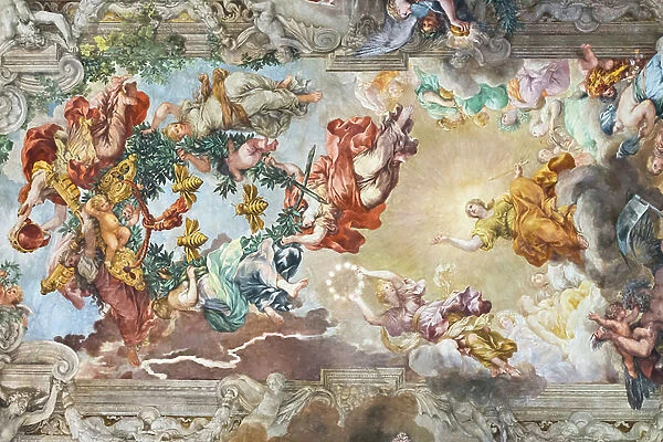 The triumph of divine providence, detail, 1632-39 (ceiling fresco)