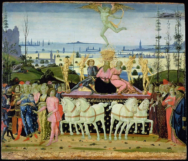 Triumph of Love, inspired by Triumphs by Petrarch (1304-74) (oil on panel)
