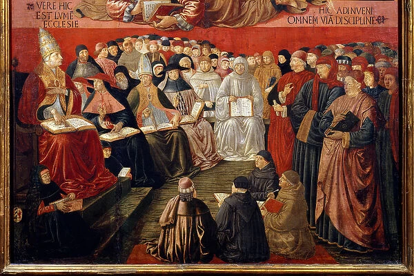 The triumph of Saint Thomas Aquinas (1225-1274) Detail representing Pope Sixtus IV